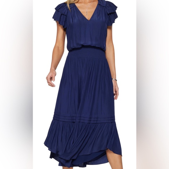 Ramy Brook Ali Japanese Tech
Midi Dress In Spring Navy Sz:Medium - Picture 14 of 14